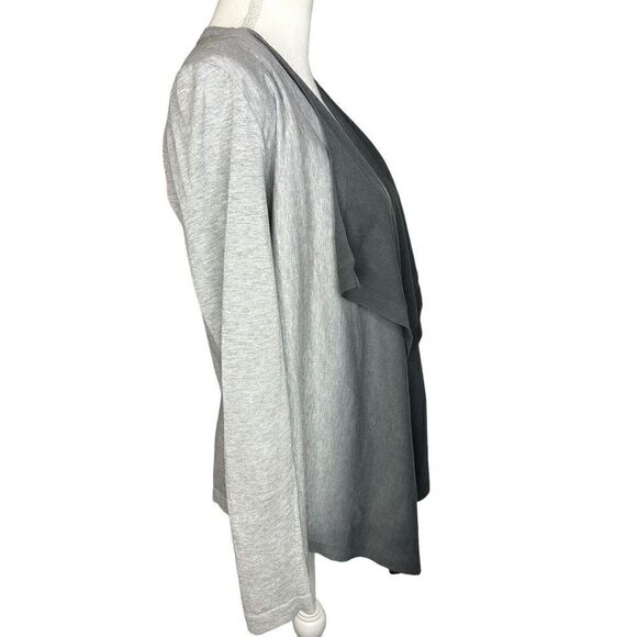 Lafayette 148 Womens Open Cardigan Waterfall Hem Long Sleeve Heather Gray Size S - Picture 3 of 6